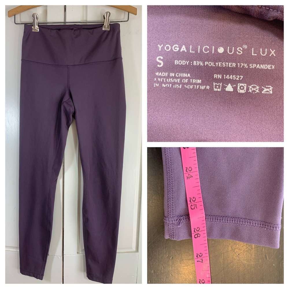 Yogalicious Lux Leggings Womens Small Purple Gym Workout Running Athletic Pants